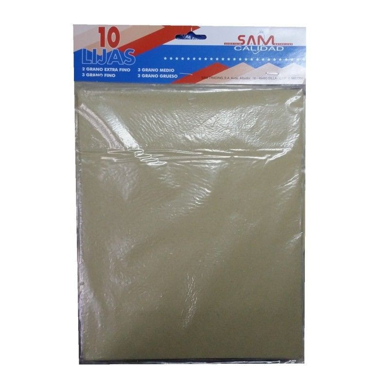 PAPEL DE LIJA SAM 10 HOJAS SURTIDAS