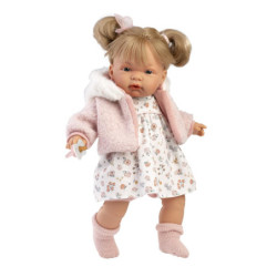 MUÑECA LLORENS 38 CM JOELLE LLORONA CHAQUETA ROSA