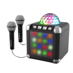 KARAOKE DISCO BALL CUBE SING 300 CON 2 MICROFONOS