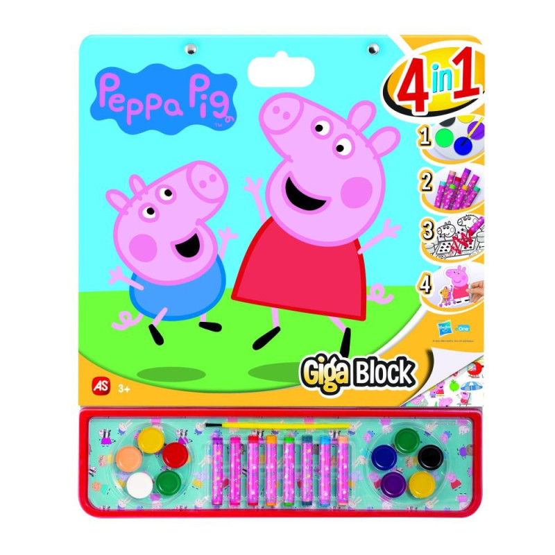 LIBRO GIGA BLOCK PEPPA PIG PEGATINAS Y COLORES