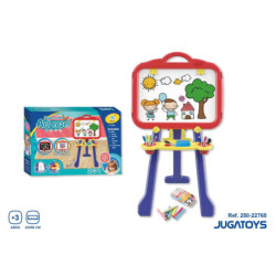 PIZARRA PIE 2 CARAS CON ACCESORIOS