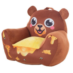 SILLON PELUCHE OSO MIEL