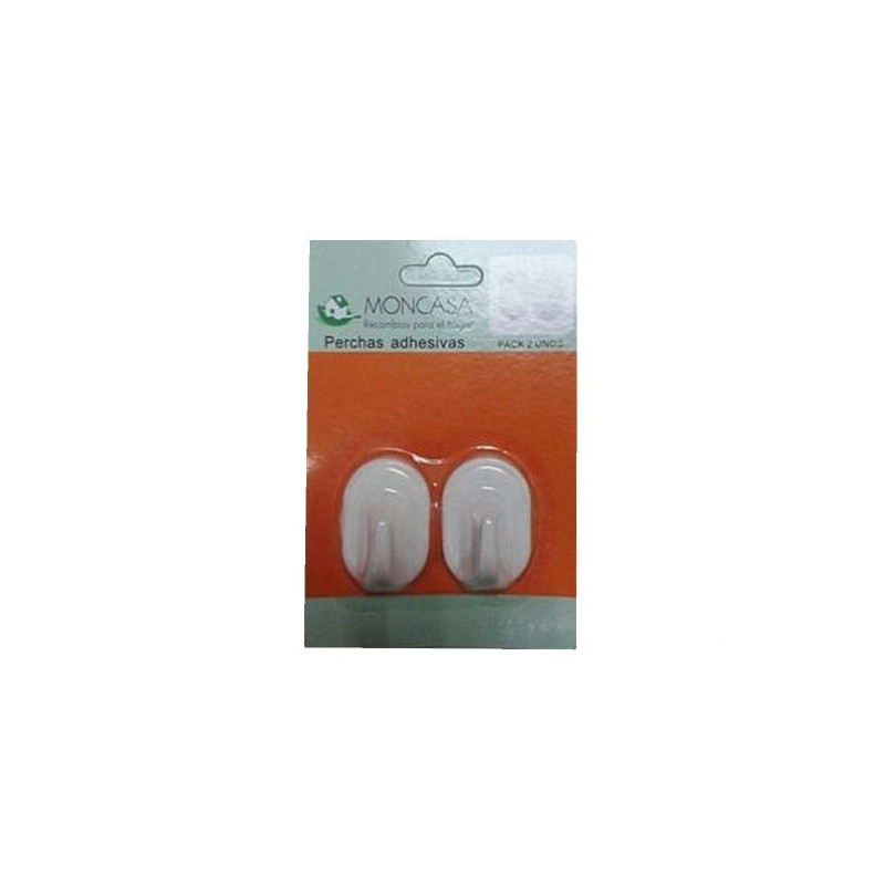 PERCHA ADHESIVA MONCASA BLANCA BLISTER 2 U