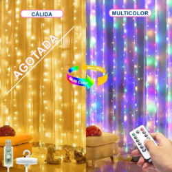 CORTINA LUZ MULTICOLOR 300 MICROLEDS 3x3 METROS