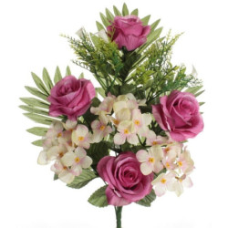 RAMO ENCARADO ROSA HORTENSIA FUCSIA 7664