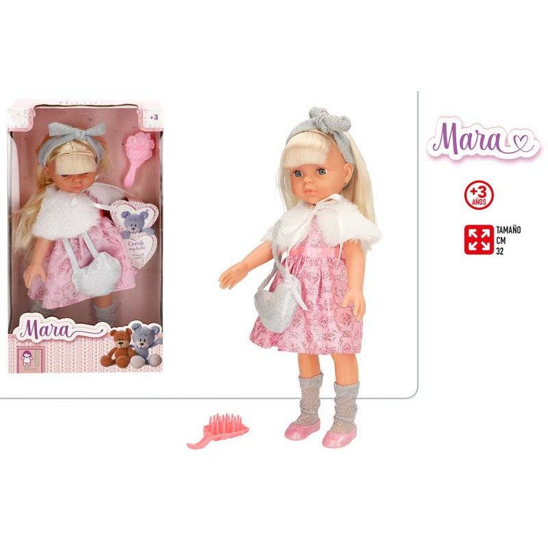 MUÑECA MARA 32 CM CON PEINE