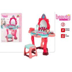 TOCADOR BELLEZA BEAUTY PRINCESA CON TABURETE LUZ Y SONIDO