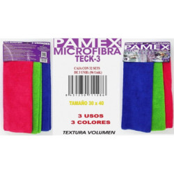 BAYETA MICROFIBRA PAMEX LOTE 3 UNIDADES