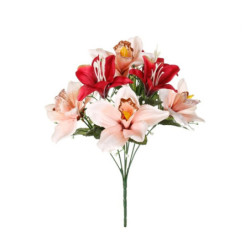 RAMO ORQUIDEA LILIUM ROJO
