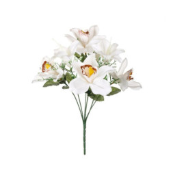 RAMO ORQUIDEA LILIUM BLANCO