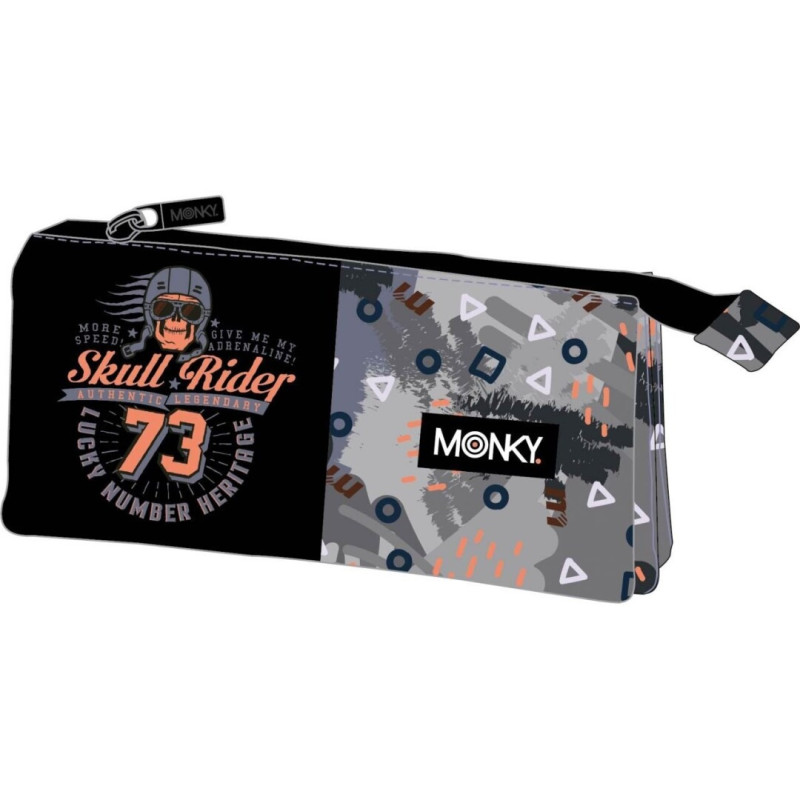 ESTUCHE 3 BOLSILLOS SKULL
