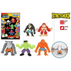 FIGURA ELASTICA STRETCHERZ SET 5 MINI MONSTRUOS 6 CM