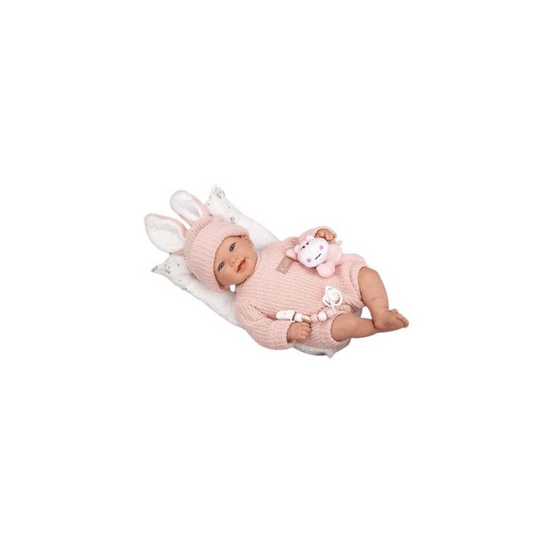 MUÑECA ARIAS 45 CM REBORN LUCIA COJIN Y PELUCHE