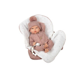 MUÑECA ARIAS 40 CM REBORN ELBA ROSA CON SACO