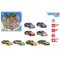 CONJUNTO 8 COCHES RETROF METAL 1:48