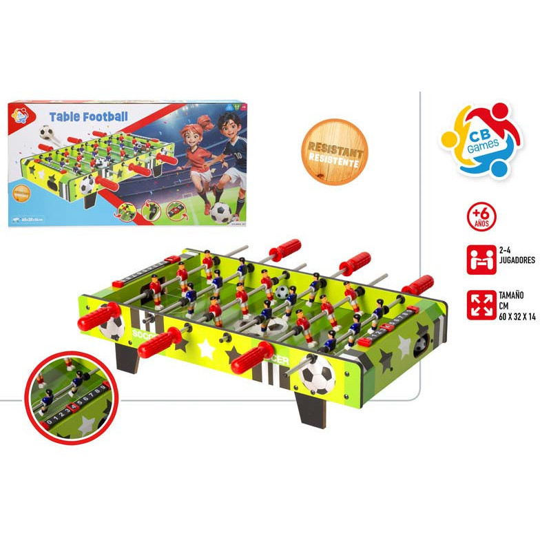 FUTBOLIN MADERA CB DECORADO 60x32x14 CM