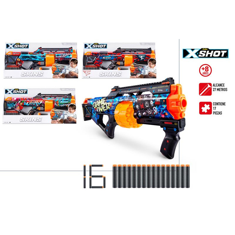 PISTOLA X-SHOT SKINS LAST STAND CON 16 DARDOS +8A
