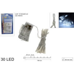 LUCES NAVIDAD 30 LEDS BLANCO FRIO