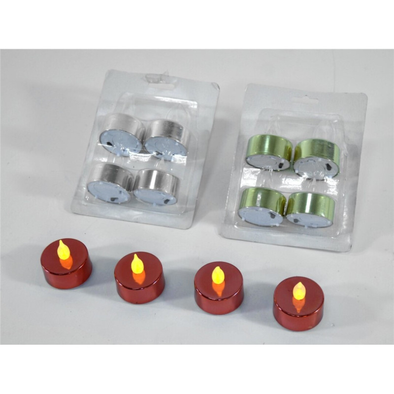SET 4 VELAS TE ELECTRONICAS BRILLO 3,5X4 CM