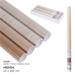 ROLLO PAPEL ADHESIVO 45X200 MADERA VARIOS COLORES