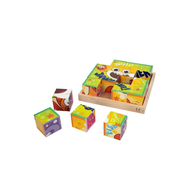 ROMPECABEZAS MADERA BABY SHARK 16 CUBOS