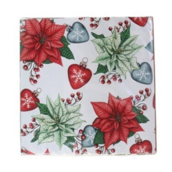 SERVILLETAS NAVIDAD POINSET 3 CAPAS 33X33 CM 20 U