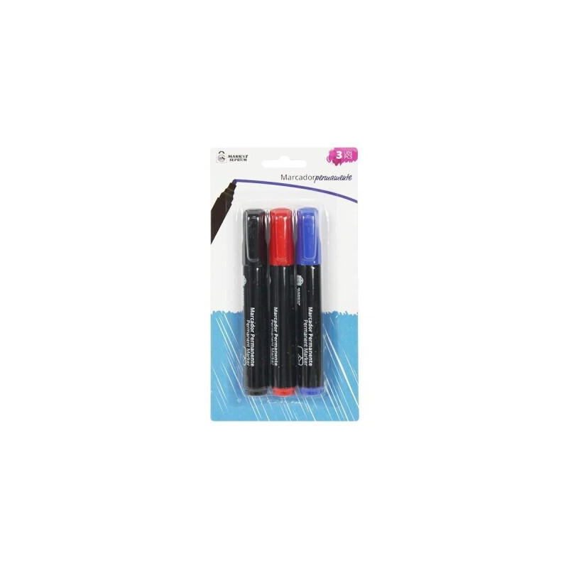 ROTULADOR PERMANENTE MS PUNTA GORDA BLISTER 3 U