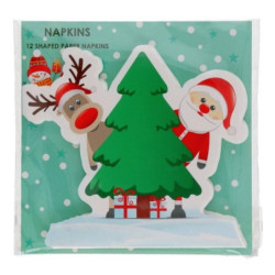 SERVILLETAS NAVIDAD TROQUEL 3 CAPAS 33X33 CM 12 U