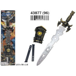 BLISTER ESPADA MEDIEVAL Y MUÑEQUERA