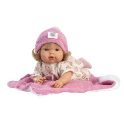 MUÑECA ARIAS 40 CM REBORN ELBA ROSA CON SACO