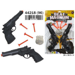 BLISTER PISTOLAS POLICIA 2 UNIDADES CON DARDOS