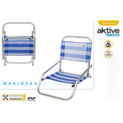 SILLA PLAYA BAJA ALUMINIO 47x63x53 CM MARINERA