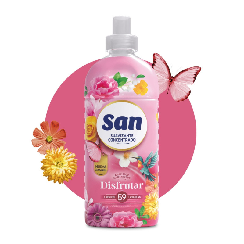 SUAVIZANTE ROPA SAN 59 LAVADOS DISFRUTAR ROSA