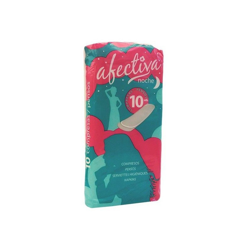 COMPRESAS AFECTIVA NOCHE BOLSA 10 UNIDADES