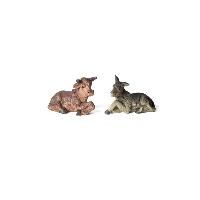 BELEN FIGURA RESINA BUEY Y BURRO