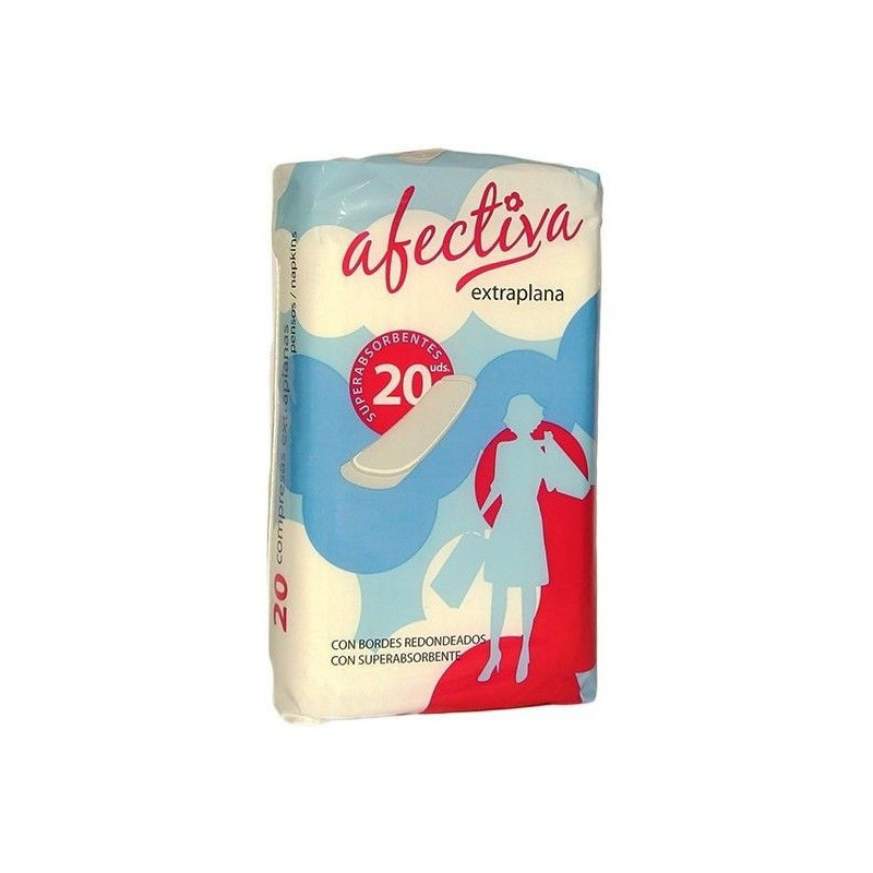 COMPRESAS AFECTIVA EXTRAPLANA BOLSA 20 UNIDADES
