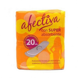 COMPRESAS AFECTIVA PLEGADAS EN BOLSA INDIVID 20 U
