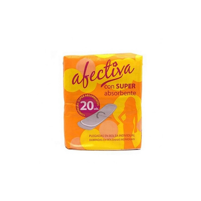 COMPRESAS AFECTIVA PLEGADAS EN BOLSA INDIVID 20 U