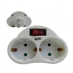 LADRON SCHUCO 2 TOMAS C/INTERRUPTOR