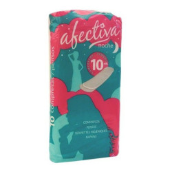 COMPRESAS AFECTIVA NOCHE BOLSA 10 UNIDADES