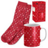 SAN VALENTIN TAZA Y CALCETINES CORAZONES