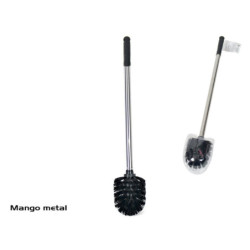 ESCOBILLA WC NEGRA MANGO METALICO