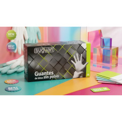 GUANTES LATEX SUGUAN SIN POLVO MEDIANOS 100 U