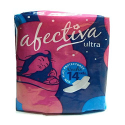 COMPRESAS AFECTIVA ULTRA ALAS NOCHE PLEGADA 14 UNI