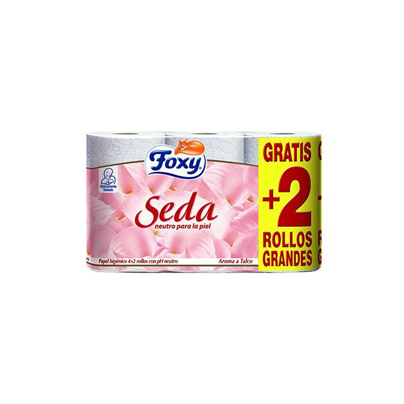 PAPEL HIGIENICO FOXY SEDA 3 CAPAS 4+2 ROLLOS