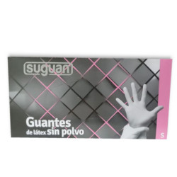 GUANTES LATEX SUGUAN SIN POLVO PEQUEÑOS 100 U