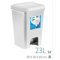 PAPELERA PEDAL 23 L BLANCA