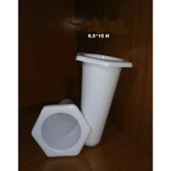 CONO HEXAGONAL PLASTICO BLANCO 9x6,5x15 CM