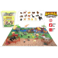 BOTE ANIMALES ANIMAL WORLD 60 PIEZAS SELVA