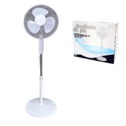 VENTILADOR PIE 40 CM 45W ASPAS BLANCAS